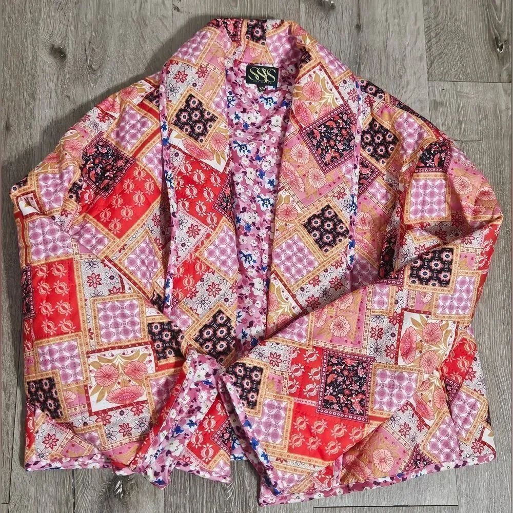 SSYS THE LABEL Patchwork Quiilted jacket size S/M - Picture 7 of 10
